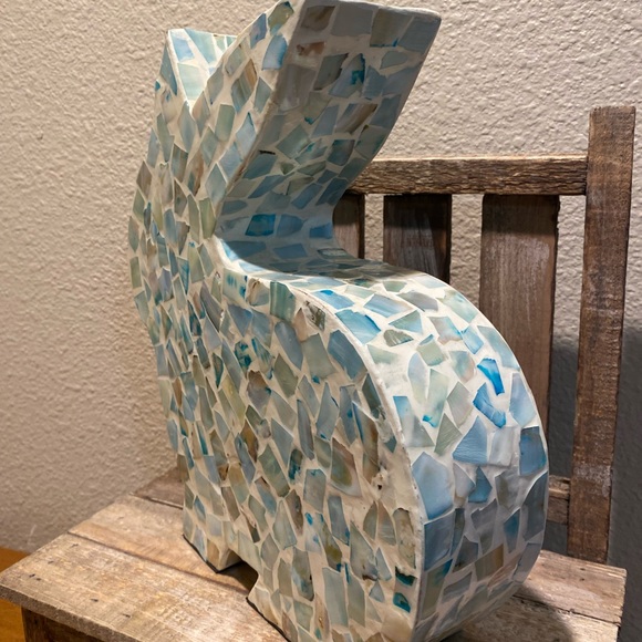 Blue Mosaic Tile Bunny Rabbit Decor, Easter Mosaic Bunny Decor, Easter Decor - Picture 6 of 12